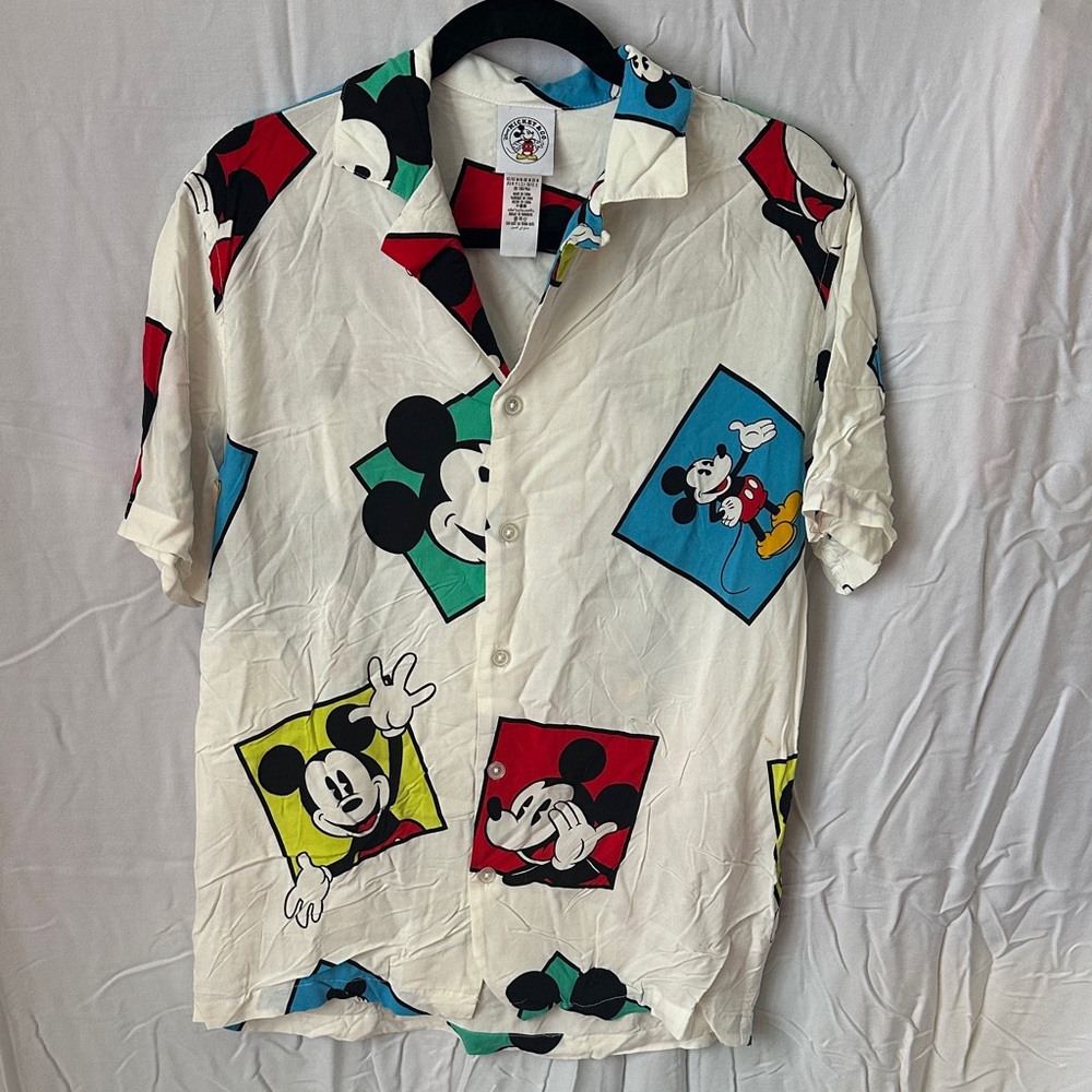 Disney Men's Button Up Shirt with Mickey Mouse